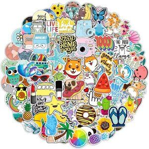 200 PCS Water Bottle Stickers for‎ Kids Teens, Cute Vinyl Laptop Sticker